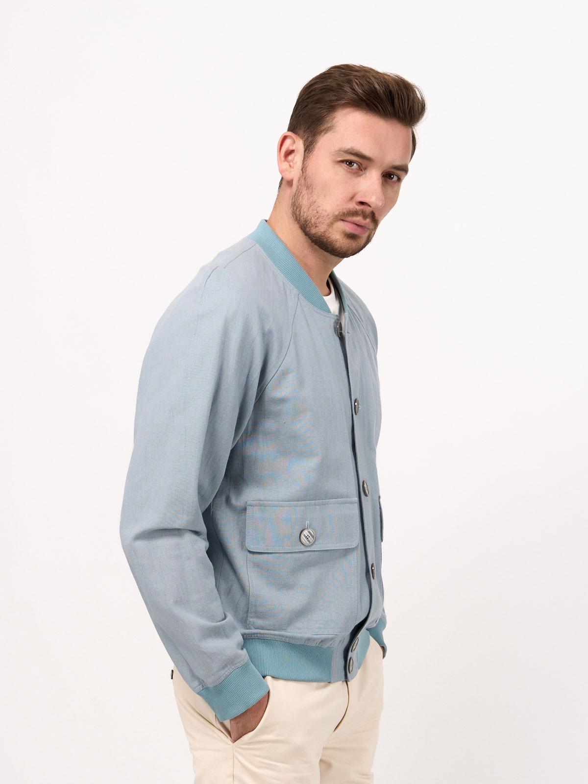 Бомбер льняной