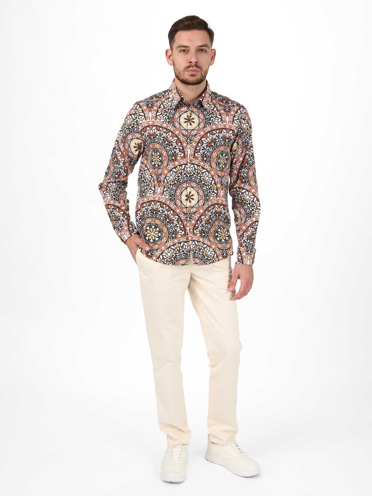 Рубашка из хлопка и льна