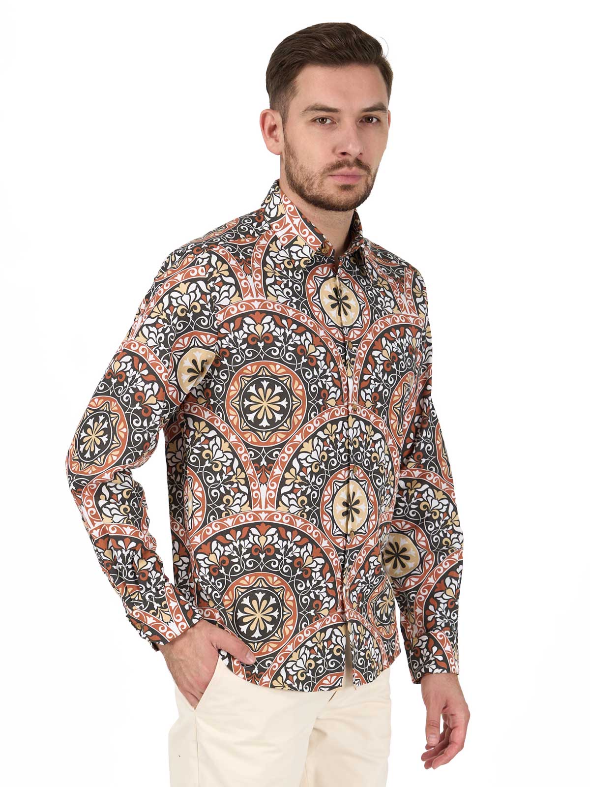 Рубашка из хлопка и льна