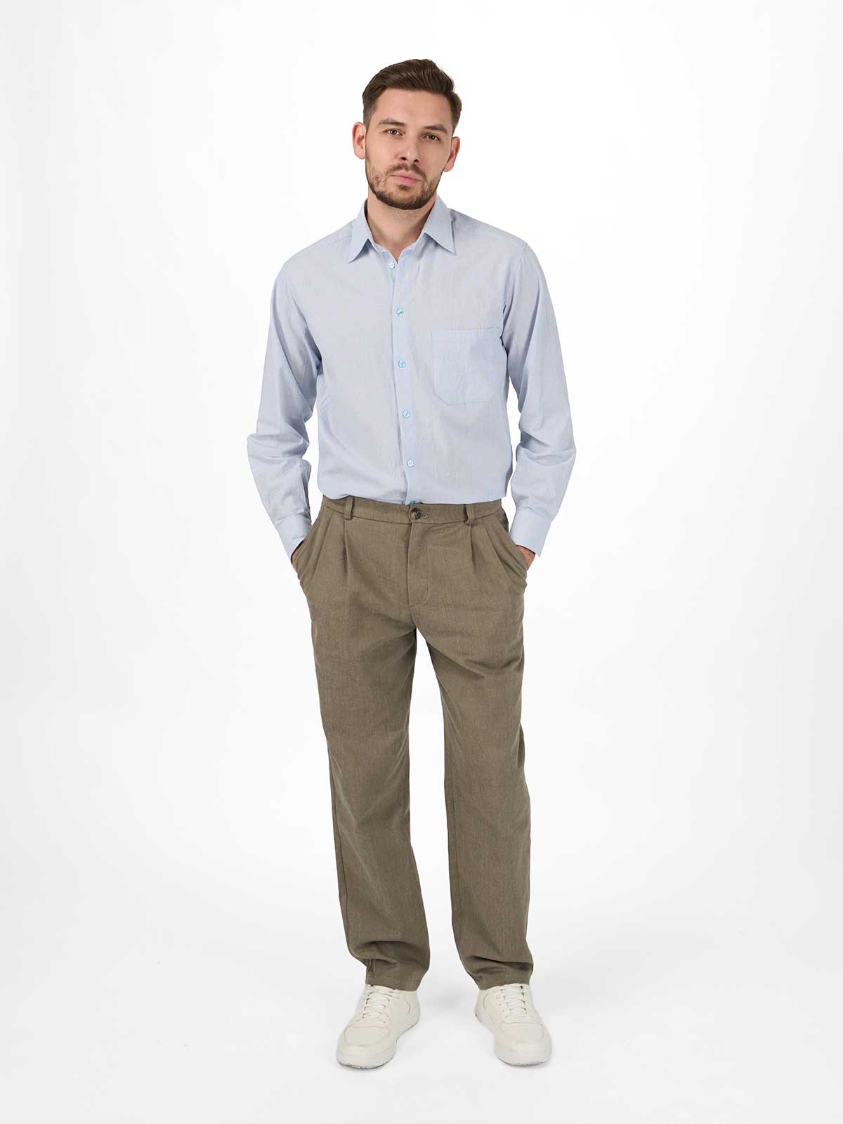 Брюки из вареного хлопка-велюр