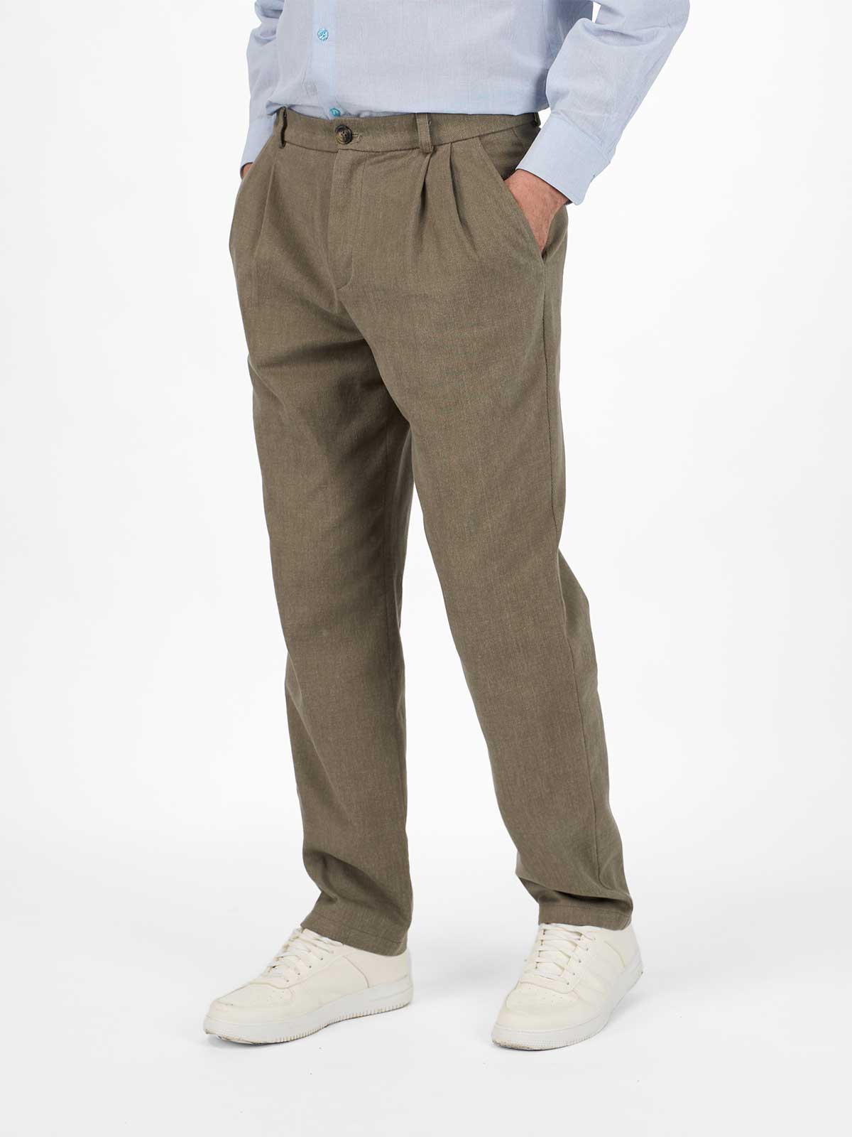 Брюки из вареного хлопка-велюр